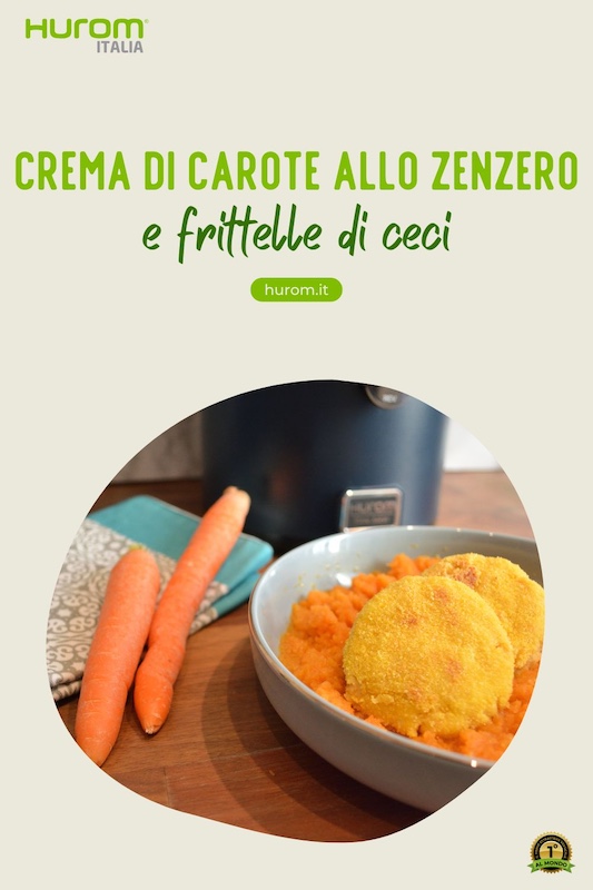 crema di carote allo zenzero e frittelle di ceci