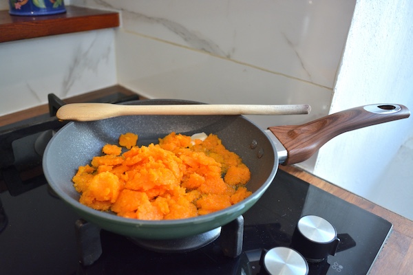 risotto zucca, cavolo viola e provola