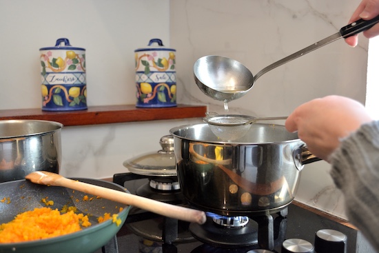 risotto zucca, cavolo viola e provola