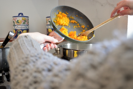 risotto zucca, cavolo viola e provola