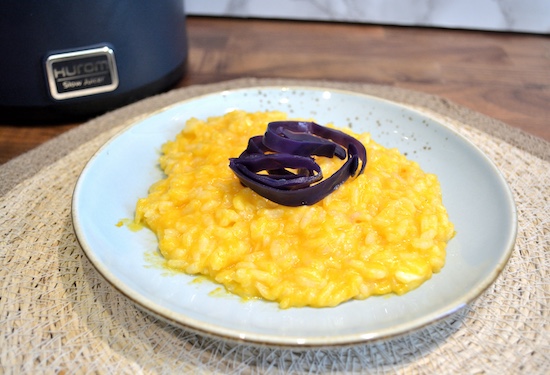 risotto zucca, cavolo viola e provola