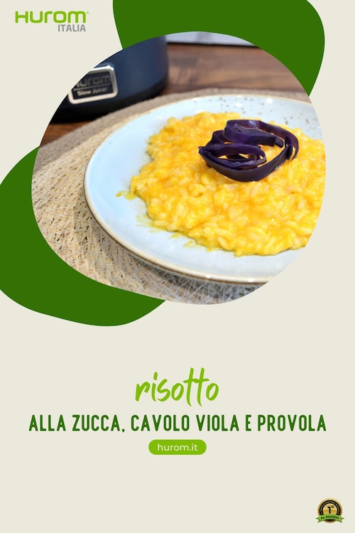 risotto zucca, cavolo viola e provola