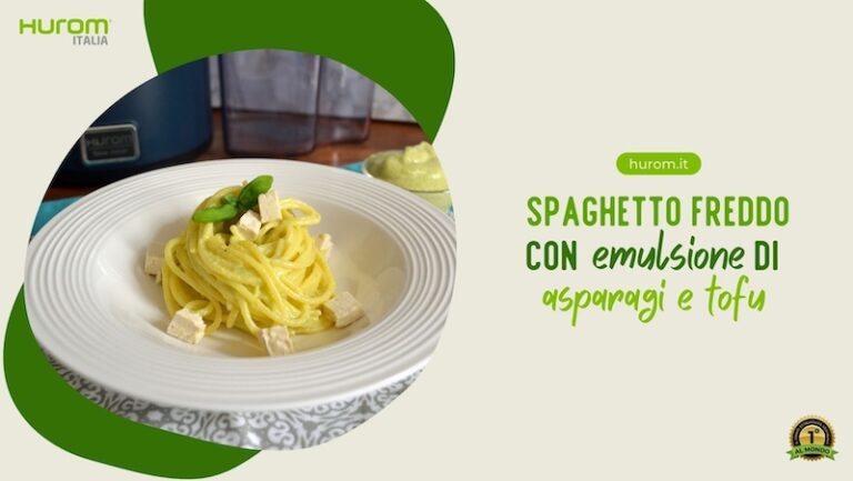 Spaghetto freddo con emulsione di asparagi e tofu Spaghetto freddo con emulsione di asparagi e tofu